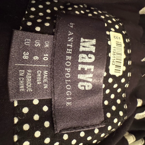 Anthropologie Maeve Gerti Midi Dress in black polka dot - Picture 11 of 13